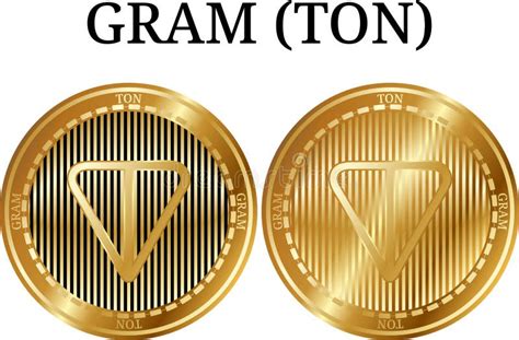 GRAM TON coin set. stock vector. Illustration of cryptocurrencycoinset ...