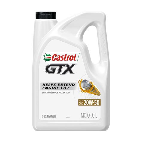 Castrol 03095 GTX 20W-50 Conventional Motor Oil - 5 Quart- Buy Online ...