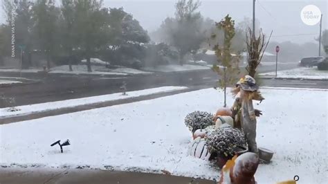 Texas weather: Amarillo hit with rare October thunder snow