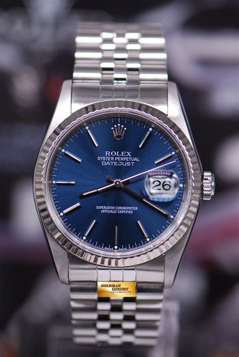 [SOLD] ROLEX OYSTER DATEJUST 36mm GENTS STAINLESS STEEL BLUE DIAL Ref ...