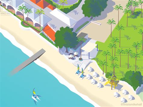 Visitor map for a hotel resort in Barbados on Behance