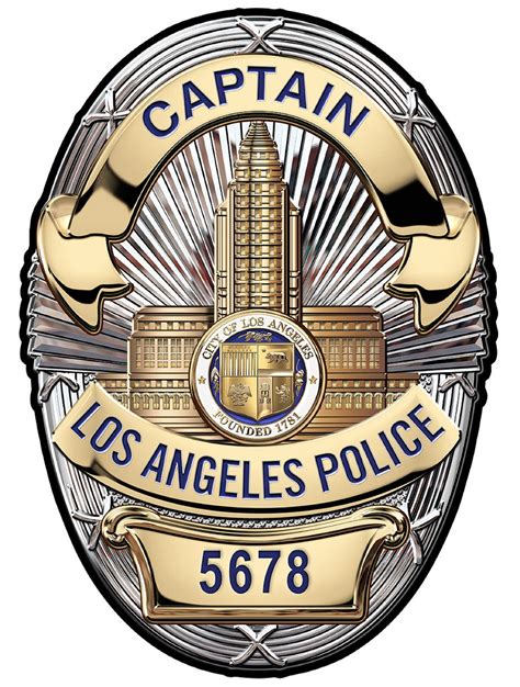 Los Angeles captain Department Officer's Badge All Metal Sign With Your ...