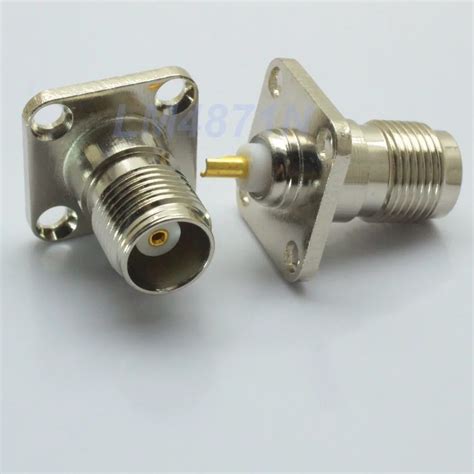 Connector TNC female jack 4 holes flange solder cup Panel mount Straight-in Connectors from ...