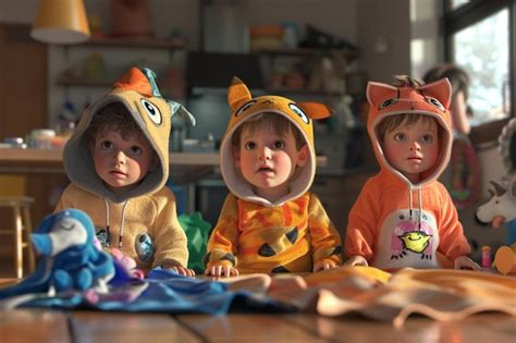 Premium Photo | Illustrate kids playing dressup in costumes