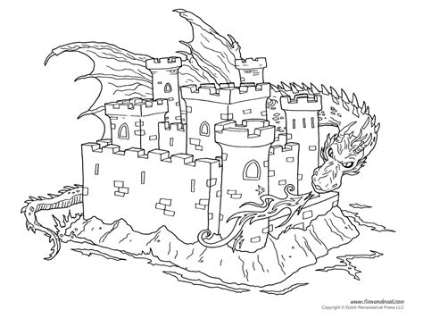 Dragon And Castle Coloring Pages at GetColorings.com | Free printable colorings pages to print ...