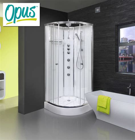 AquaLusso - Opus 02 - 900mm x 900mm Shower Cabin - Polar White at ...