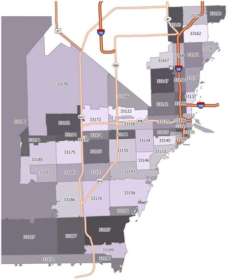 Miami Zip Code Map - GIS Geography