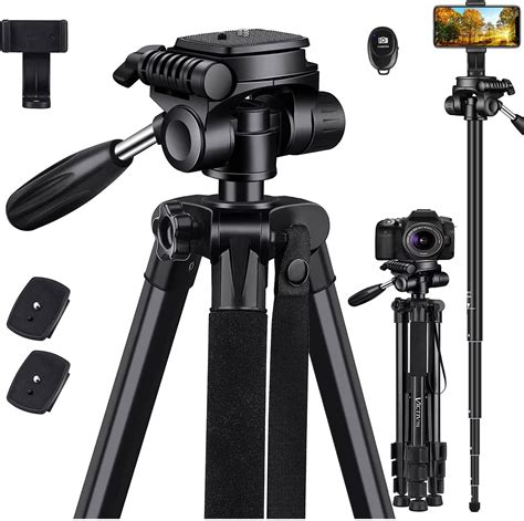 Camera Tripod 72inch for DSLR, Lightweight Tall Camera Stand with Monopod for canon nikon ...