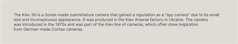 KIEV 30: The Soviet "spy camera" / Personal project :: Behance