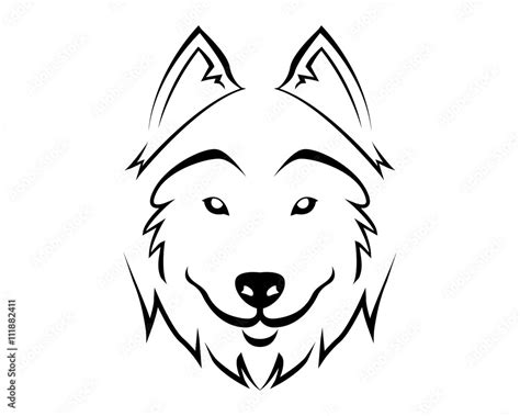 Dog Breed Line Art Logo - Siberian Husky Stock Vector | Adobe Stock