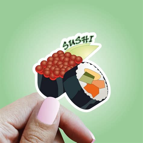 Sushi Vinyl Sticker Laptop Sticker Water Bottle Sticker | Etsy