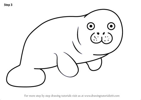 Learn How to Draw a Dugong for Kids (Animals for Kids) Step by Step : Drawing Tutorials