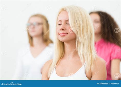 Young Woman, Meditating with Closed Eyes Stock Image - Image of health ...