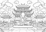 8000  Zen Monastery Coloring Page Pictures sketch template
