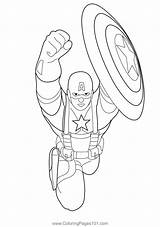 Captain America Fighting Coloring Page For Kids  Free Calimero sketch template