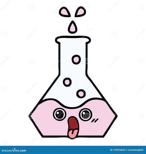 Cute Cartoon Science Beaker Stock Vector - Illustration of experiment ...