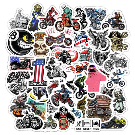 Motorcycle Motocross Cartoon Stickers Laptop Stickers Vinyl | Etsy