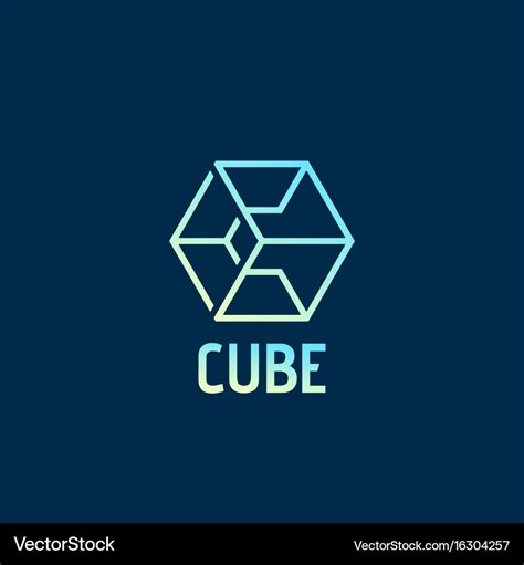 Cube abstract sign emblem or logo template Vector Image