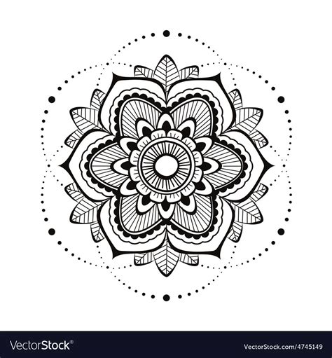 Black mandala on the white background Royalty Free Vector