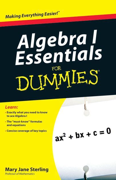 Algebra For Dummies (PDF) - 7.5 MB @ PDF Room