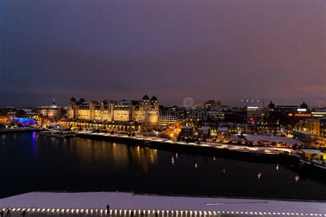 Overlooking the City Center of Oslo Norway during the Winter All Covered with Fresh Snow during ...