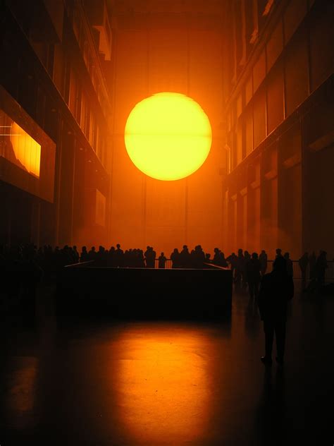 Olafur Eliasson: The Weather Project Installation creates an ethereal space through the use of ...