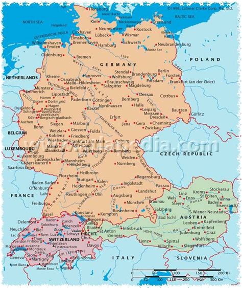 Map Of Germany And Austria And Switzerland