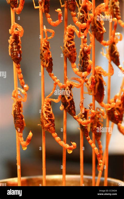 Deep-fried scorpion, Wangfujing Street, Beijing, China Stock Photo - Alamy