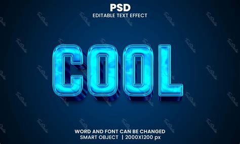 Cool Blue Glass 3D Text Effect | Photoshop PREMIUM PSD File