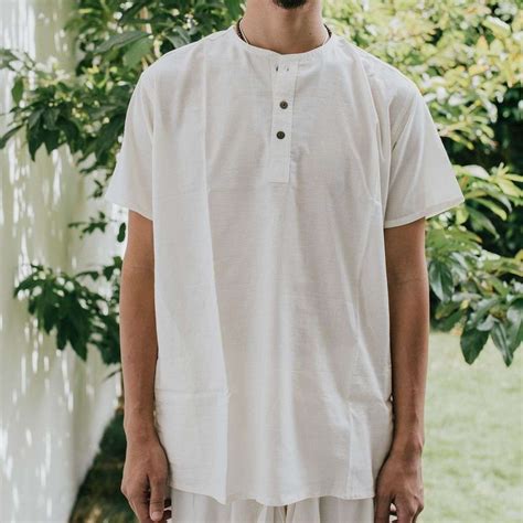 Buy Men Undyed Organic Cotton Kurta - Off-White