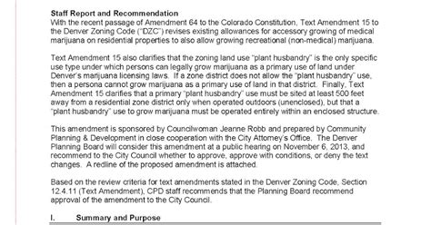 Denver Direct: Denver Zoning Code Text Amendment 15 for Residential Growing of Marijuana under ...