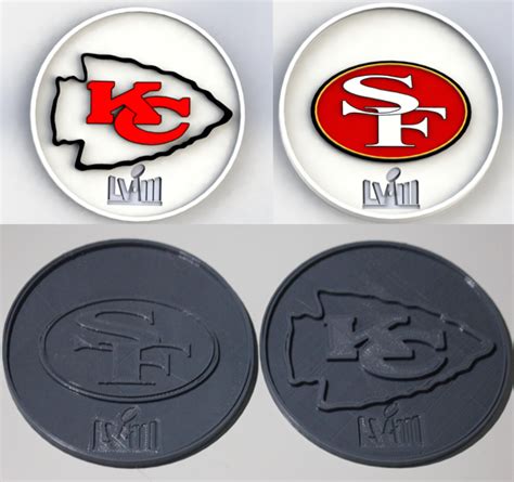 Super Bowl LVIII Kansas City Chiefs vs San Francisco 49ers Coasters/Beer Mats autorstwa jen.f16 ...