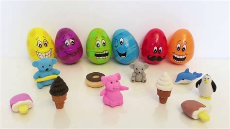 Surprise Eggs!!! Learn Colors With Surprise Eggs, Party Animals Surprise Eggs, Ice Cream Toys ...