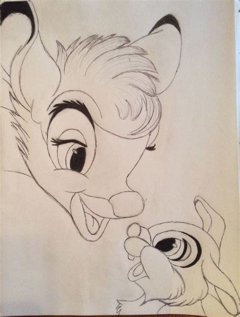 Bambi And Thumper Drawing