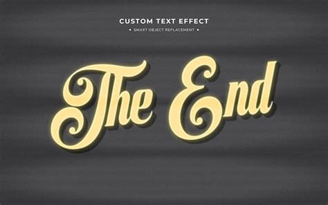 Free PSD | The end text effect with a black background