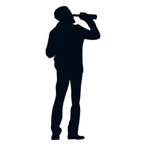 Man Drinking Wine Bottle Silhouette PNG & SVG Design For T-Shirts