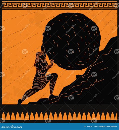 Sisyphus Rolling A Boulder Stock Photo | CartoonDealer.com #44499888