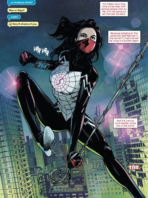 Silk - Text & Swinging | Silk marvel, Spiderman comic, Silk spiderman