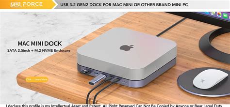 Docking Station For The M1 Mac Mini 2021 USB3.2 With HDD SDD Enclosure ...