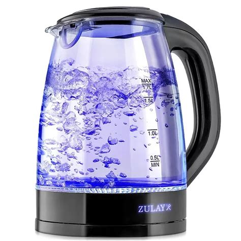 Zulay Kitchen 1.7L Glass Electric Kettle with Blue LED Light