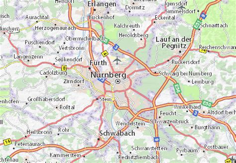 Map of Nuremberg - Michelin Nuremberg map - ViaMichelin