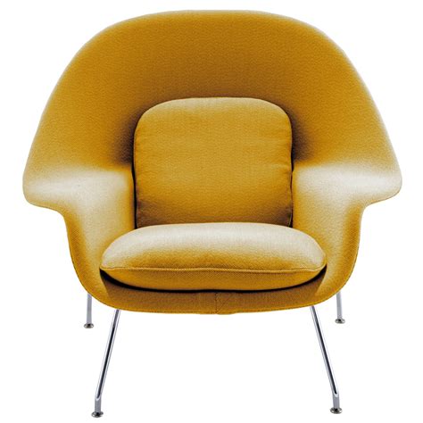 Knoll Womb Chair Relax, yellow - chrome base | Pre-used design | Franckly