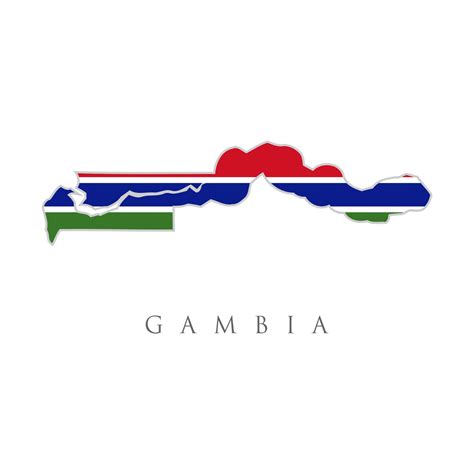 Map of Gambia with an official flag. Illustration on white background ...