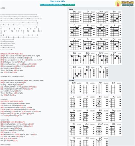 Chord: This Is the Life - tab, song lyric, sheet, guitar, ukulele ...