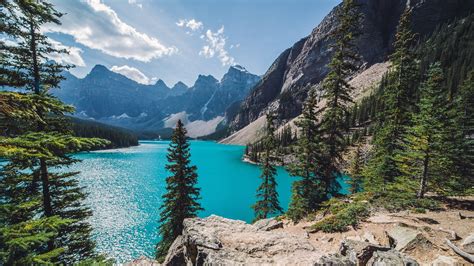 green trees #nature #landscape Moraine Lake #Canada #mountains #forest ...