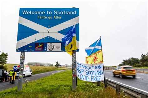 Coronavirus Scotland: Scots nationalists protest at border in PPE and ...