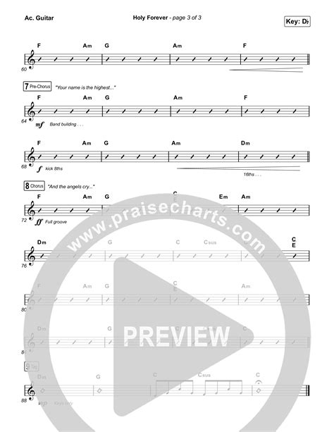 Holy Forever Acoustic Guitar Sheet Music PDF (Chris Tomlin) - PraiseCharts