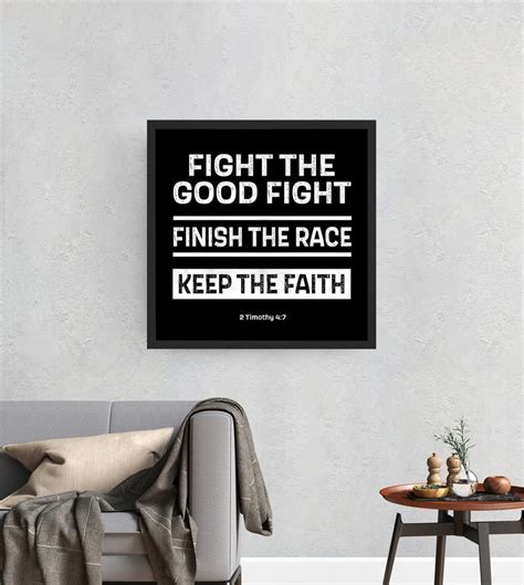 Keep the Faith Wall Art Downloadable Printable Christian Quote on 2 Timothy 4:7 Bible Verse ...