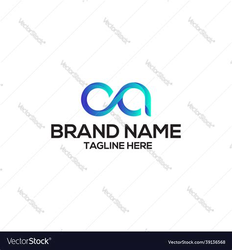 Ca letter logo design minimalist Royalty Free Vector Image