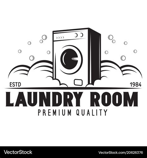 Laundry logo emblem design element Royalty Free Vector Image